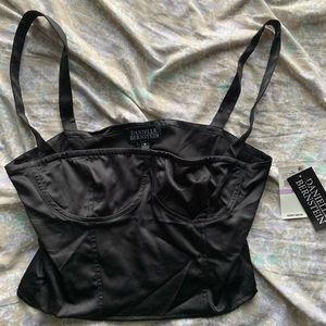 Black Satin Bustier Crop Top